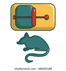 Mice trap icon. Cartoon illustration of mice trap vector icon for web design