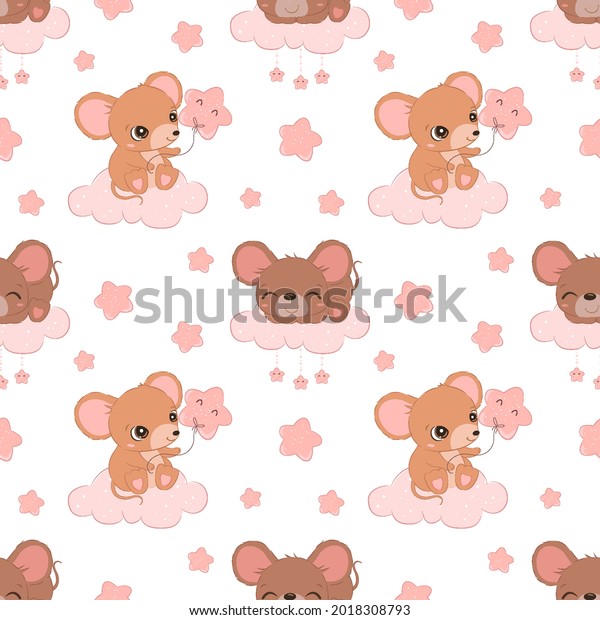 mice vector seamless pattern. Great for\
spring and summer wallpaper, backgrounds, invitations, packaging\
design projects. \
Surface pattern\
design.\
