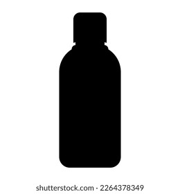 Micellar water makeup remover bottle silhouetee, icon vector illustration in trendy style. Editable graphic resources for many purposes. 