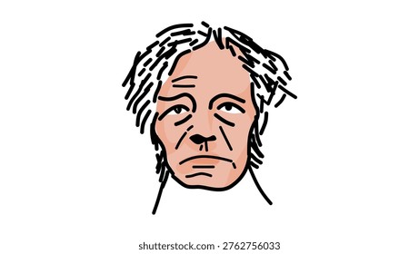 Michael Faraday portrait, flat vector illustration