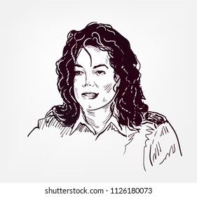 Michael Jackson Vector Sketch Portrait Illustration