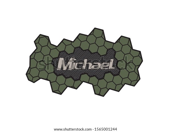 Michael Name Art Honeycomb Pattern Grey Stock Vector (Royalty Free ...