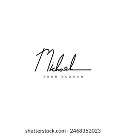 Michael name signature logo vector design