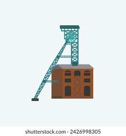 Michal Coalmine in Ostrava. Flat style illustration.