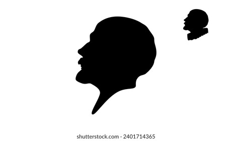 Michel de Montaigne, black isolated silhouette