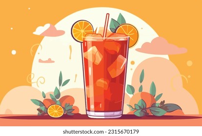 Michelagua or michelada glass with a slice of lime on the top. Mexican cold summer drink and beverage