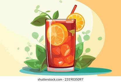 Michelagua or michelada glass with a slice of lime on the top. Mexican cold summer drink and beverage