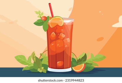 Michelagua or michelada glass with a slice of lime on the top. Mexican cold summer drink and beverage