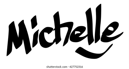 Michelle female name street art design. Graffiti tag Michelle. Vector art.