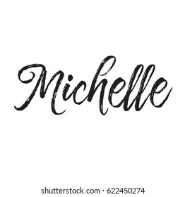 michelle, text design. Vector calligraphy. Typography poster. Usable as background.