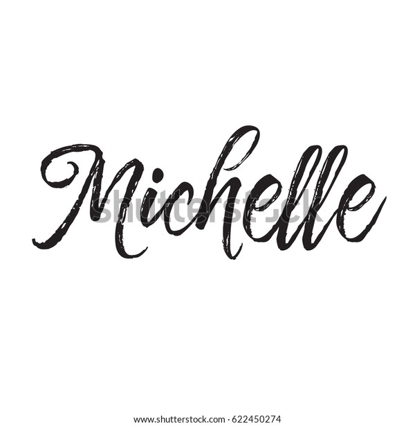 Michelle Text Design Vector Calligraphy Typography Stock Vector ...