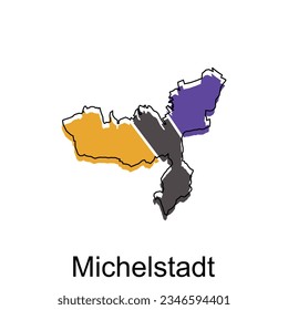 Michelstadt City Map. vector map of German Country design template with outline graphic colorful style on white background