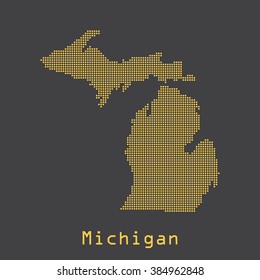 Michigan abstract dots map. Dotted style. Vector illustration EPS8