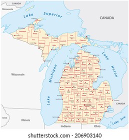 michigan administrative map