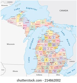 Michigan administrative map