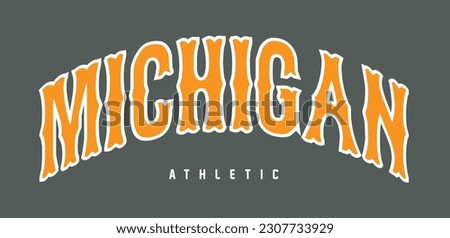 michigan athletic slogan college vector for t-shirt