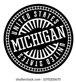 Michigan black and white badge. Geographic series.