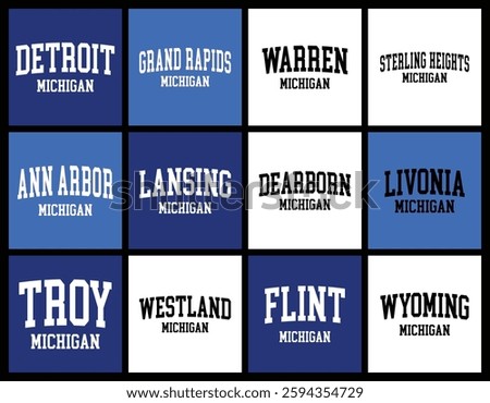Michigan Cities by Population t shirt bundle