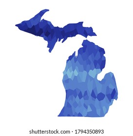 Michigan colorful vector map silhouette