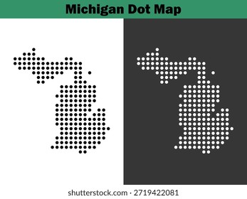 Ilustração vetorial de mapas de pontos de Michigan