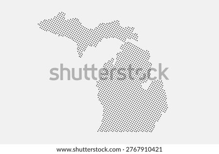 Michigan dotted map isolated on a white background. Michigan Map background. Map of Michigan with dots. Vector illustration
