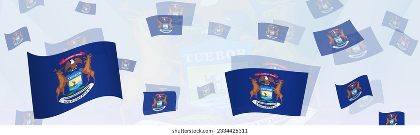 Michigan flag-themed abstract design on a banner. Abstract background design with National flags. Vector illustration.