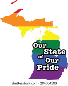 Michigan gay pride vector state sign