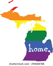 Michigan gay pride vector state sign