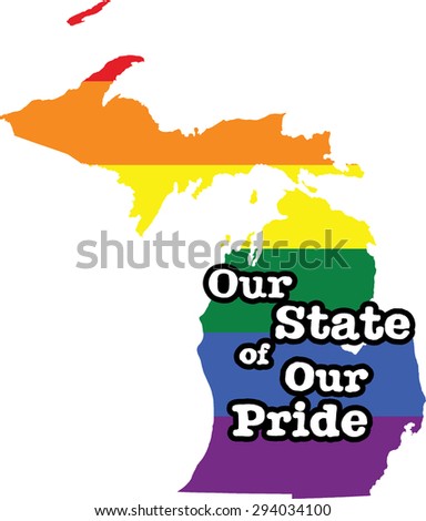 Michigan gay pride vector state sign