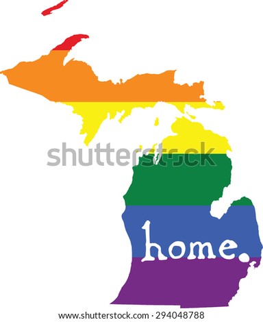 Michigan gay pride vector state sign
