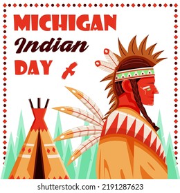 Michigan Indian Day, chieftain. Suitable for events
