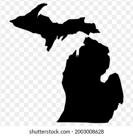 Michigan isolated vector map silhouette