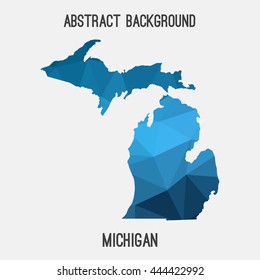 Michigan map in geometric polygonal,mosaic style.Abstract tessellation,modern design background. Vector illustration EPS8