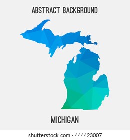 Michigan map in geometric polygonal,mosaic style.Abstract tessellation,modern design background. Vector illustration EPS8