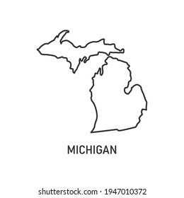 Michigan map icon isolated on white background. Vector illustration.