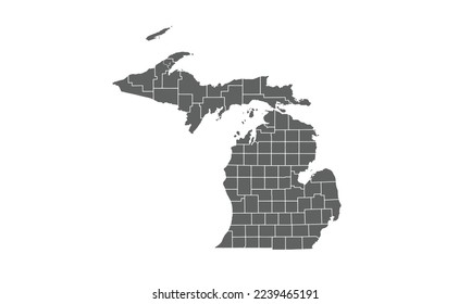 Mapa de Michigan aislado en el fondo blanco.para el diseño del sitio web del informe de infografía anual