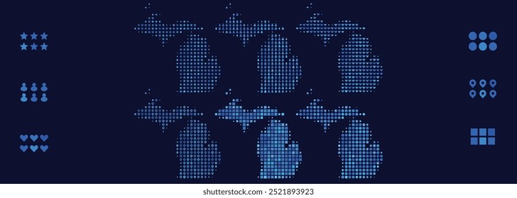 Michigan Map made from different icons