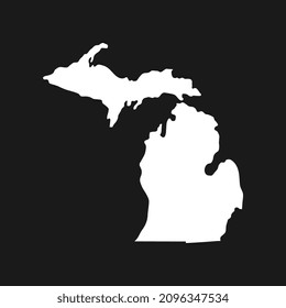 Michigan map on black background