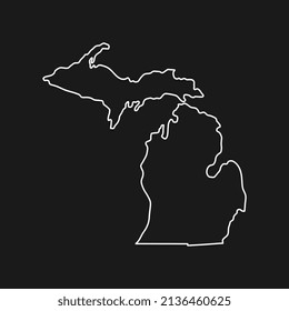 Michigan map on black background