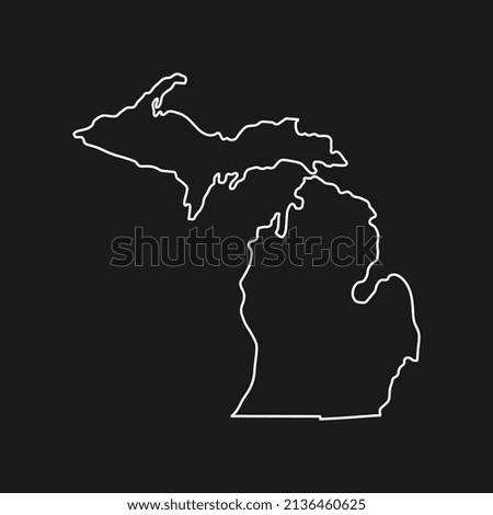 Michigan map on black background