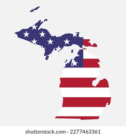 Michigan map shape, united states of america. Flat concept icon symbol vector illustration .