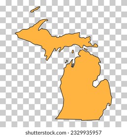Michigan map shape, united states of america. Flat concept icon symbol vector illustration .