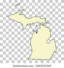 Michigan map shape, united states of america. Flat concept icon symbol vector illustration .
