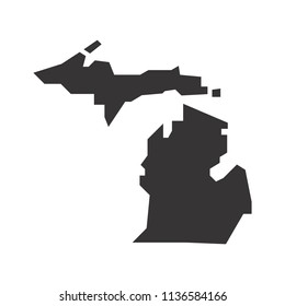 Michigan map. Simple black map. Vector eps 08. State of US America Maps.