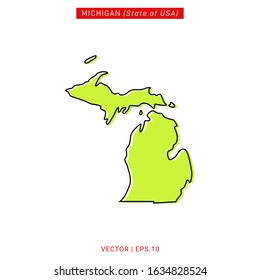 Michigan Map Vector Design Template