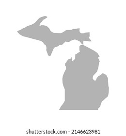 Icono del vector del mapa de Michigan en fondo blanco