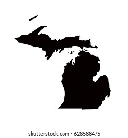 Michigan map, vector illustration