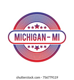 Michigan MI vector badge