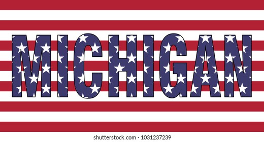 Michigan on USA flag