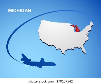 Michigan on USA map